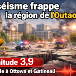 Un séisme frappe la région de l’Outaouais : une secousse de magnitude 3,9 ressentie à Ottawa et à Gatineau